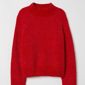 Red Cheline Red Mock Neck Sweater H&M